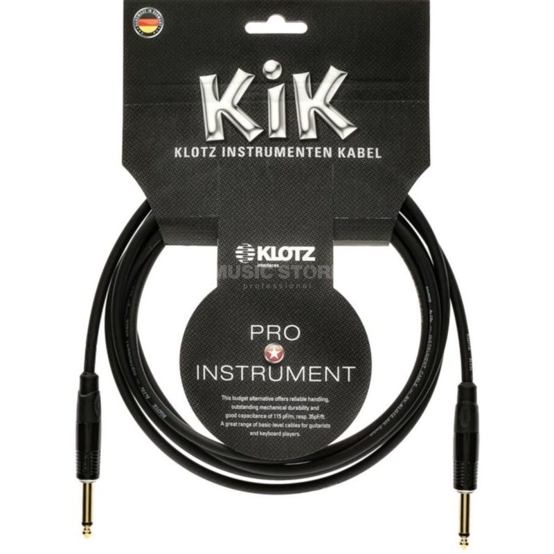 Accessoires guitares KLOTZ KIKG4.5PP1 KIK KLOTZ BASIC INSTRUMENT NOIR 4,5 M Cables jack instrument