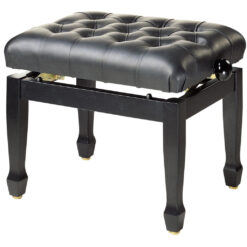Highgloss black concert piano bench with fireproof black vinyl top