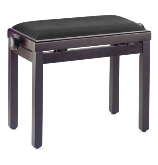 STAGG PIANO BENCH MATT ROSEWOOD WITH BLACK SMOOTH VELVET TOP