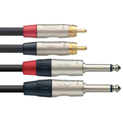 STAGG TWIN CABLE JACK/RCA (M/M) 3 M BLACK DELUXE