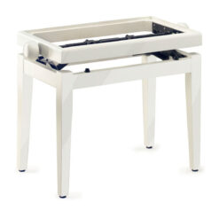 STAGG WHITE HIGHGLOSS PIANO BENCH WITHOUT TOP