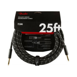 FENDER DELUXE SERIES INSTRUMENT CABLE 25INCH STRAIGHT-STRAIGHT BLACK TWEED