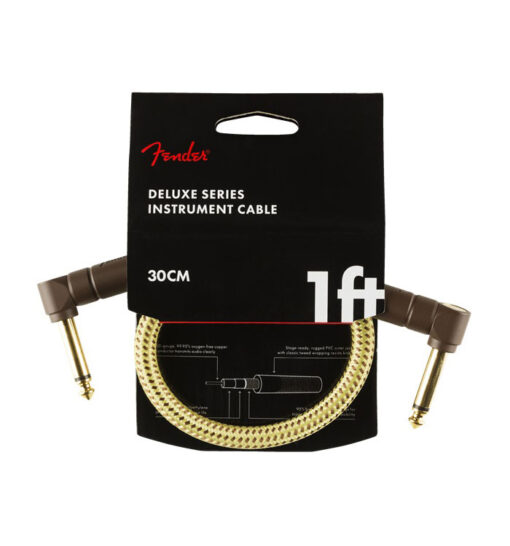 FENDER DELUXE SERIES INSTRUMENT CABLE A/A 30 CM TWEED