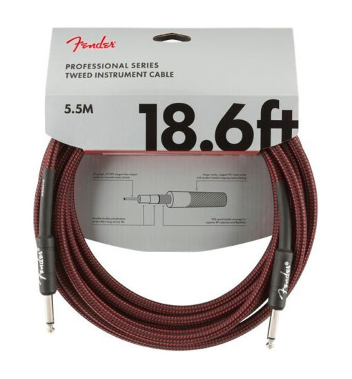FENDER PROFESSIONAL SERIES 18.6 INSTRUMENT CABLE 5,5 M RED TWEED