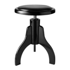 STAGG HIGHGLOSS BLACK PIANO STOOL WITH BLACK VINYL COVERING