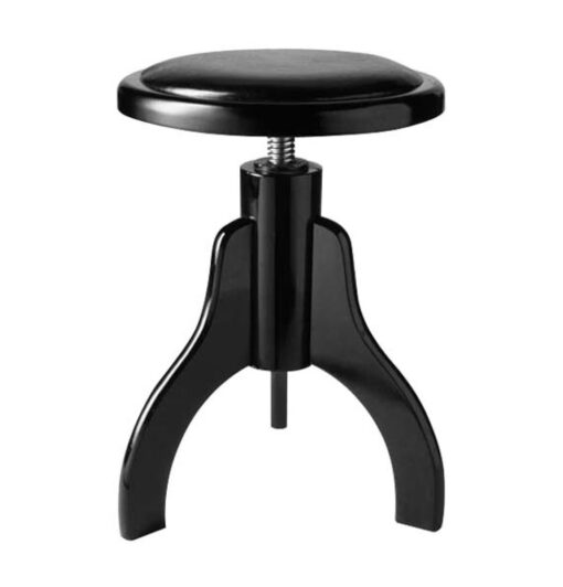 STAGG HIGHGLOSS BLACK PIANO STOOL WITH BLACK VINYL COVERING