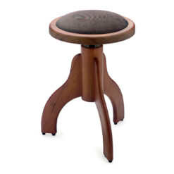 STAGG MATT PIANO STOOL WALNUT COLOUR WITH BROWN VELVET COVERING