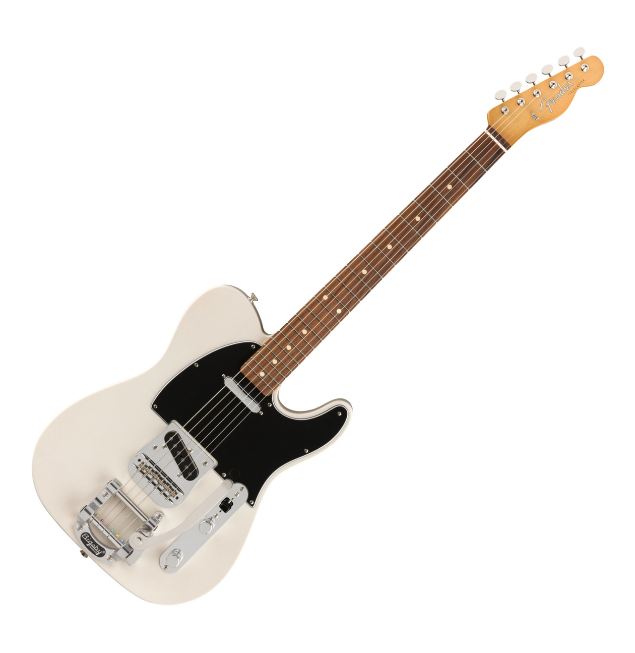 white telecaster with bigsby