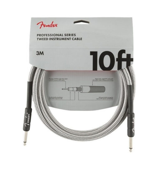 FENDER PROFESSIONAL SERIES INSTRUMENT CABLE 3 M WHITE TWEED