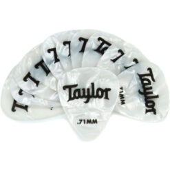 TAYLOR CELLULOID 351 GUITAR PICKS 12-PACK WHITE PEARL .71MM