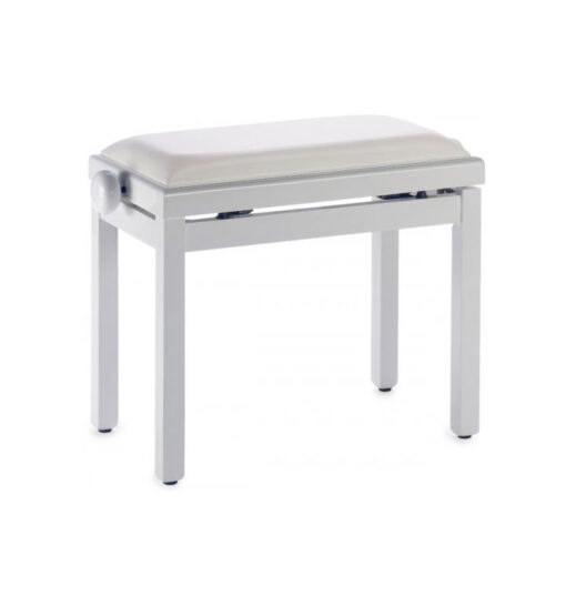 STAGG PB39 PIANO BENCH WITH VELVET TOP GLOSS WHITE
