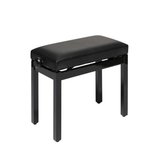 STAGG PB36 HIGHGLOSS BLACK PIANO BENCH WITH BLACK VINYL TOP