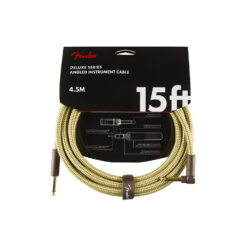 FENDER DELUXE SERIES STRAIGHT TO RIGHT ANGLE INSTRUMENT CABLE 4.5M TWEED