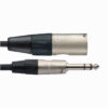 STAGG NAC1PSXMR MALE XLR 1/4 TRS MICROPHONE CABLE 1M