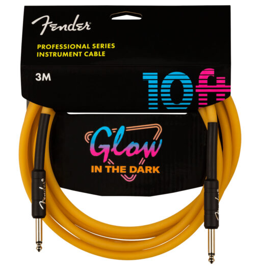 Fender 099-0810-113 Professional 10' Glow-In-The-Dark Cable, Orange