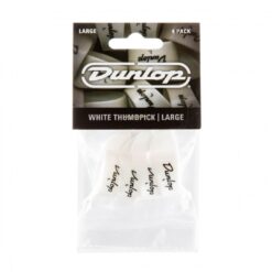 DUNLOP 9003P WHITE PLASTIC LARGE THUMBPICKS (4-PACK)