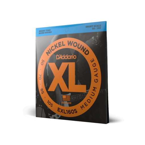 D'ADDARIO XL-SERIES NICKEL WOUND 50-105 BASS GUITAR STRINGS, SHORT SCALE