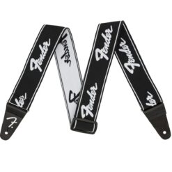 FENDER WEIGHLESS RUNNING LOGO STRAPS BLACK AND WHITE