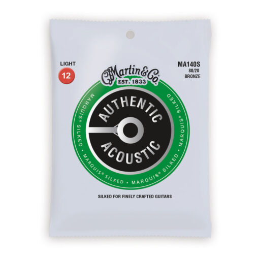 MARTIN MA140S SILKED 80/20 BRONZE ACOUSTIC GUITAR STRINGS LIGHT 12-54