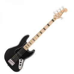 SQUIER AFFINITY SERIES ACTIVE JAZZ BASS V, MAPLE FINGERBOARD, BLACK METALLIC