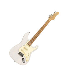 STAGG SES-55 LIGHTWEIGHT STRAT STYLE ELECTRIC GUITAR IN WHITE BLONDE