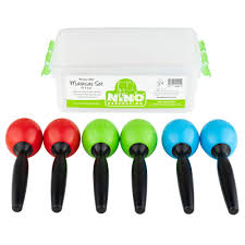 NINO ABS EGG MARACAS SET, 6 PCS