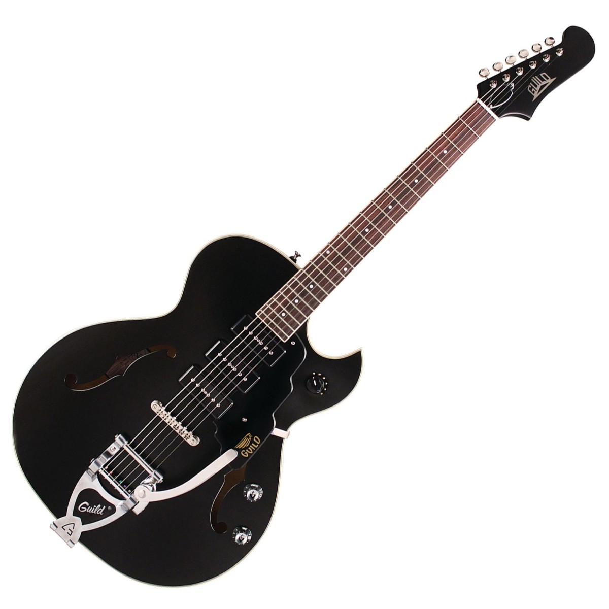 GUILD STARFIRE I JET 90 HOLLOWBODY GUITAR, SATIN BLACK