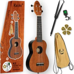 ORTEGA KEIKI K2 SERIES SOPRANO UKULELE SET - AGATHIS / MAHOGANY NATURAL
